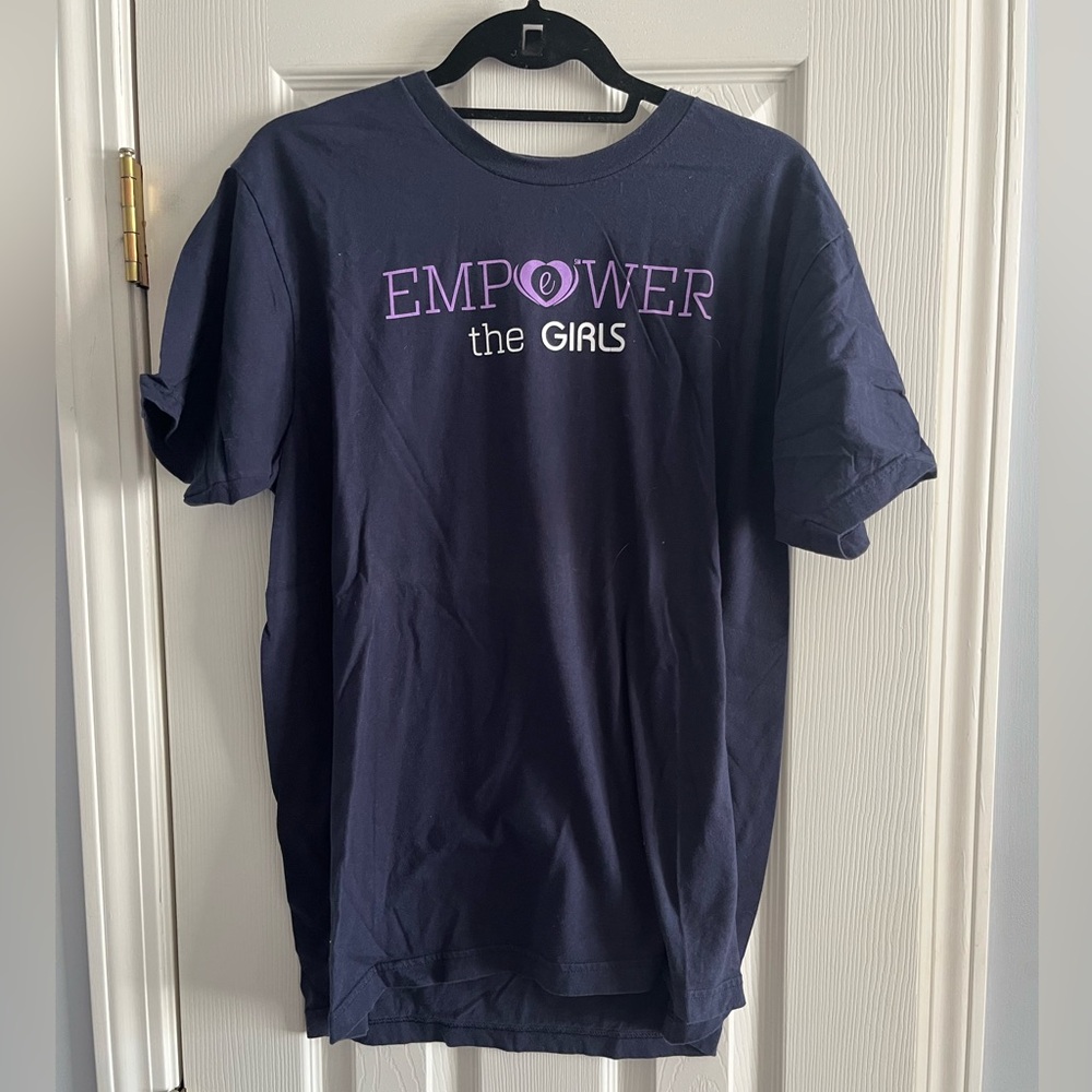 American Apparel, navy t-shirt, size large